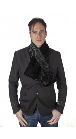 Black mink fur scarf, mink fur remnants - fur on both sides - Unisex